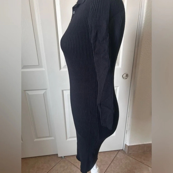 Lara Knit Womens 3/4 Sleeve Dress Black Size‎ L buttons in front - Picture 5 of 14